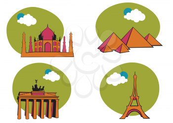 Royalty Free Clipart Image of Historical World Icons