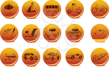 Royalty Free Clipart Image of Transportation Icons