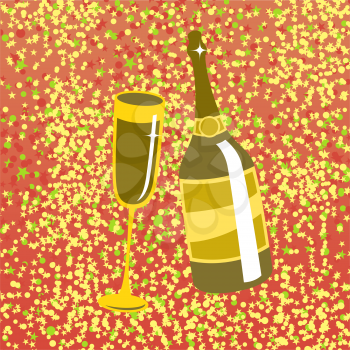 Royalty Free Clipart Image of a Bottle of Champagne