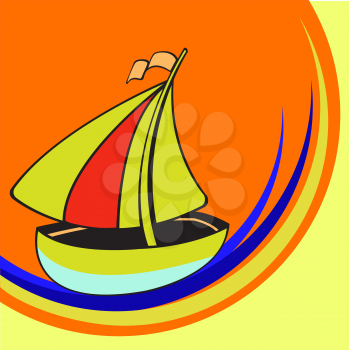 Royalty Free Clipart Image of a Sailboat