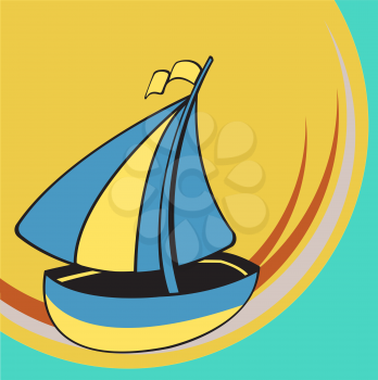 Royalty Free Clipart Image of a Sailboat