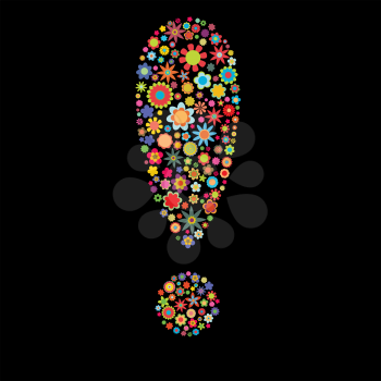 Royalty Free Clipart Image of a Floral Exclamation Mark
