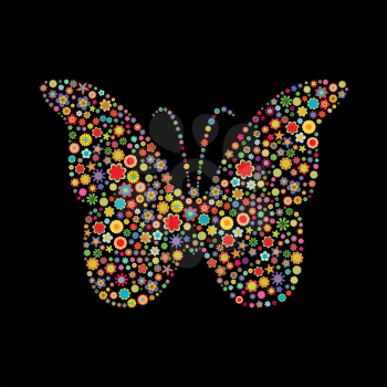 Royalty Free Clipart Image of a Floral Butterfly 
