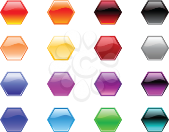 Royalty Free Clipart Image of Colourful Hexagons