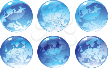 Royalty Free Clipart Image of Globes 
