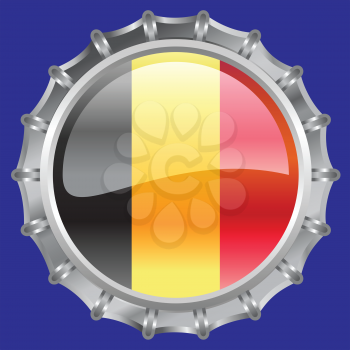 Royalty Free Clipart Image of a Belgium Flag Bottlecap