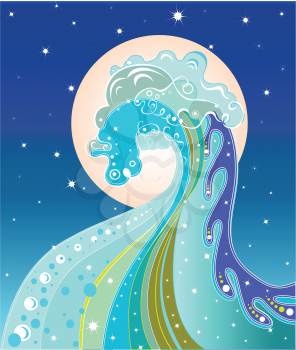 Royalty Free Clipart Image of an Ocean Wave