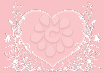 Royalty Free Clipart Image of a Floral Heart Frame