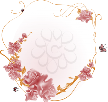 Royalty Free Clipart Image of a Floral Frame