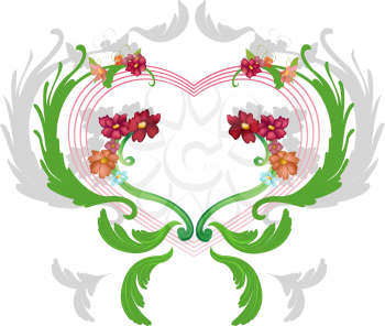 Royalty Free Clipart Image of a Floral Frame