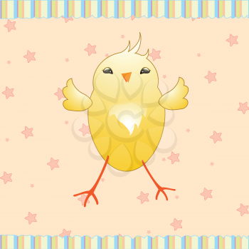 Royalty Free Clipart Image of a Cute Chicken Background