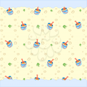 Royalty Free Clipart Image of a Beach Toy Background