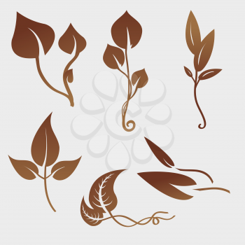 Royalty Free Clipart Image of Plant Silhouettes