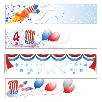 Royalty Free Clipart Image of Independence Day Banners