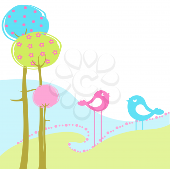 Royalty Free Clipart Image of a Colourful Nature Background