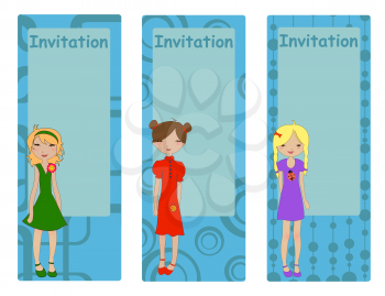 Royalty Free Clipart Image of Three Invitation Templates