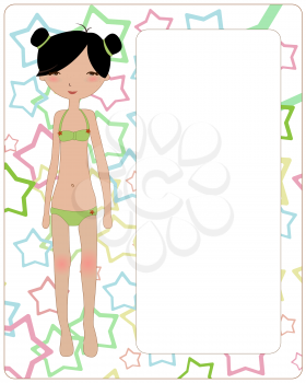 Royalty Free Clipart Image of a Girl in a Swimsuit