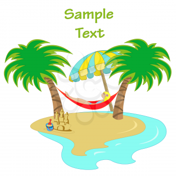 Royalty Free Clipart Image of a Girl in a Hammock