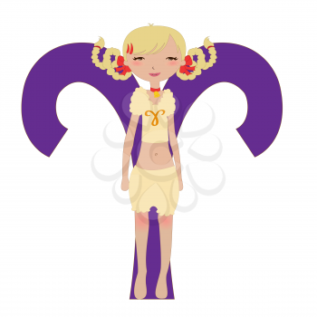 Royalty Free Clipart Image of an Aries Zodiac Sign