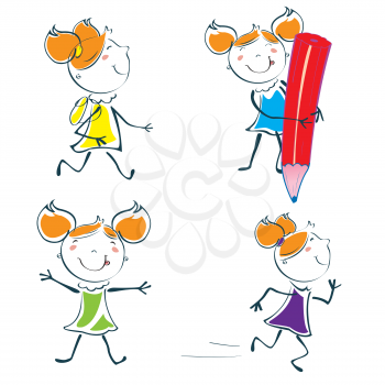 Royalty Free Clipart Image of a Bunch of Girls