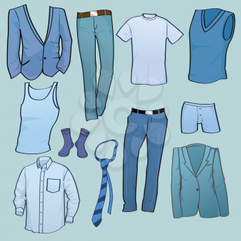 Royalty Free Clipart Image of a Bunch of Clothes