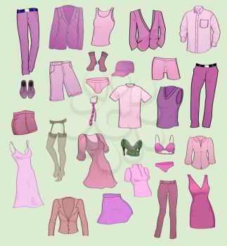 Royalty Free Clipart Image of a Set of Clothes