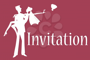 Royalty Free Clipart Image of a Wedding Invitation