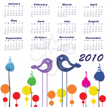Royalty Free Clipart Image of a 2010 Calendar 