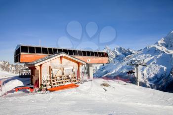 Royalty Free Photo of a Top Station of a Cable Lift in Chamonix, France