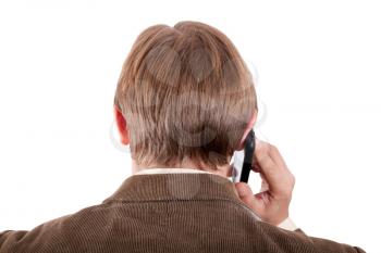 Royalty Free Photo of a Man Talking on a Cellphone