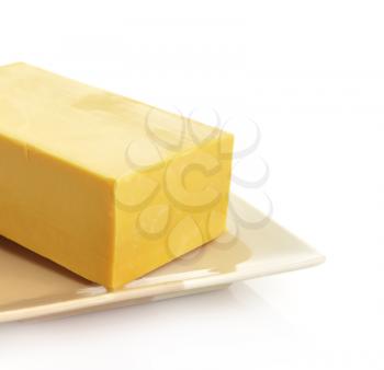 Royalty Free Photo of a Block of Cheese