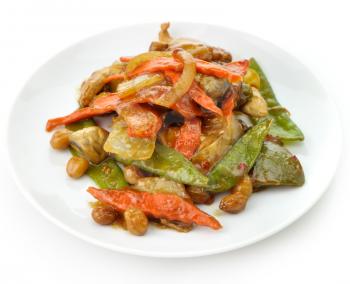 Royalty Free Photo of a Spicy Fillet of Chicken With Vegetables