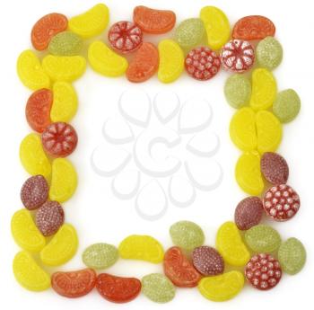 Frame Of Colorful Fruit Candies