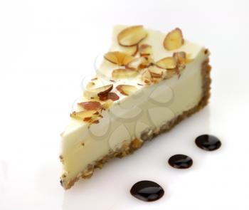 white chocolate cheesecake slice