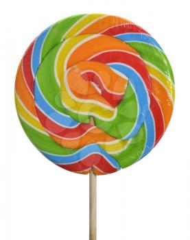Large Lollipop On A Stick On White Background