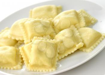 Ravioli pasta filled with ricotta, parmesan, and romano cheeses.