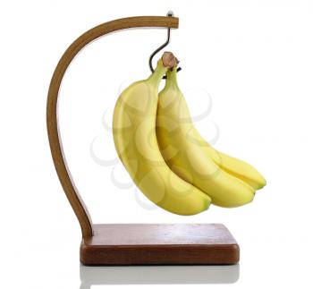 Ripe bananas on a hanger 