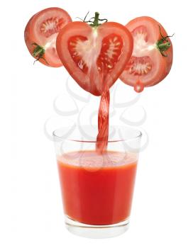 Tomatoes And Tomato Juice On White Background