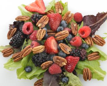 Spring Salad With Berries And Peanuts,Close Up