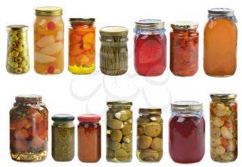 Preserved Food Collection Isolated On White Background