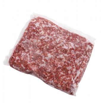 Ground Frozen Beef In A PLastic Package