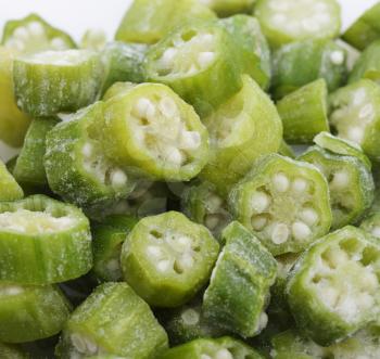 Frozen Raw Okra Slices,Close Up