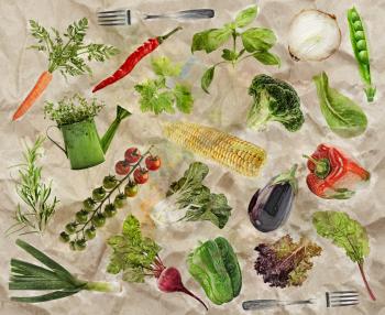 Fresh Raw Vegetarian Food Background