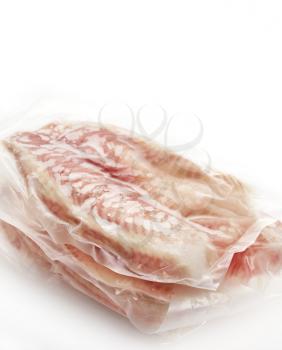 Frozen Fish Fillets In A Vacuum Package 