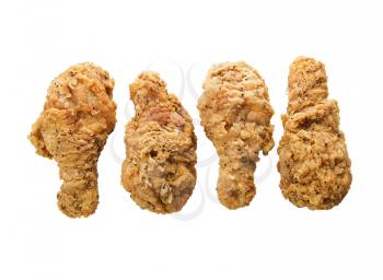 fried chicken wings isolated on white background