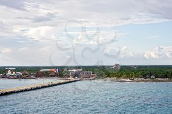Coastline of Costa Maya near the Cruise ship port