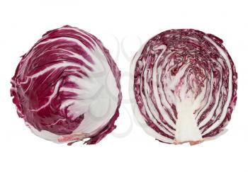 Radicchio, red cabbage isolated on white background