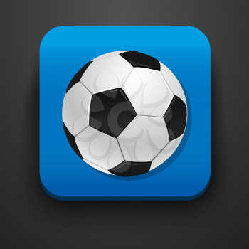 Football  symbol icon on blue. Vector illustration