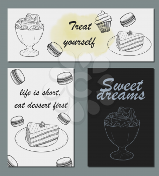 Handdrawn menu for cafe, coffee house. Vector