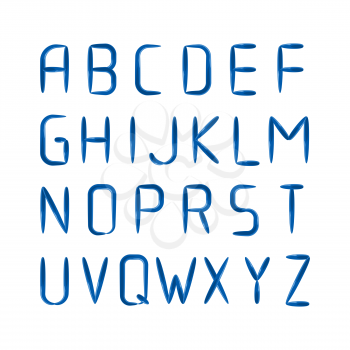 English modern letters set over black. Vector